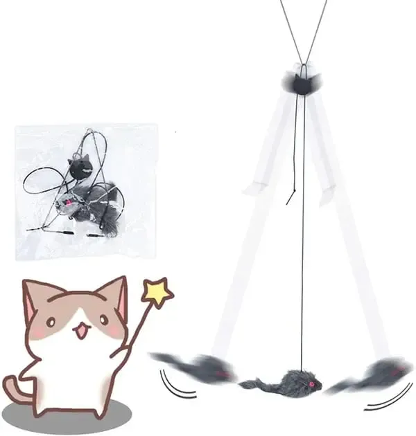 Interactive cat toy in action